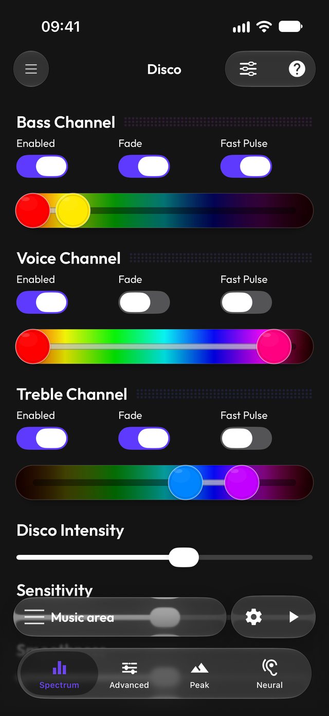 Disco channel controls