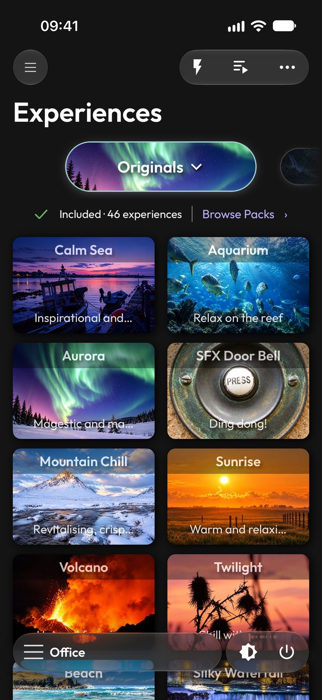 Experiences library (dark mode)