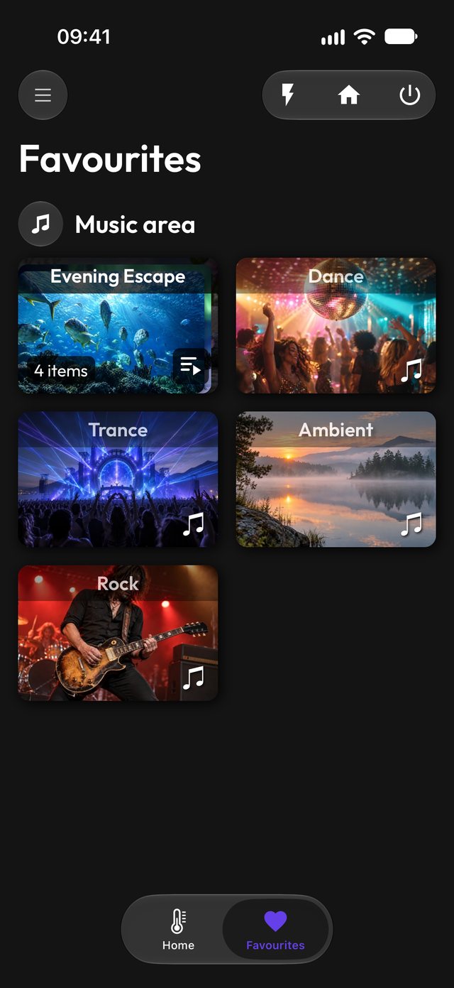 Home favourites with playlists