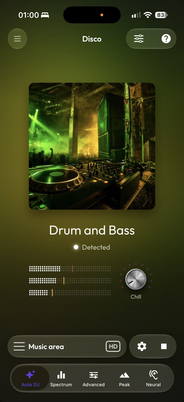 Auto DJ playing Drum and Bass