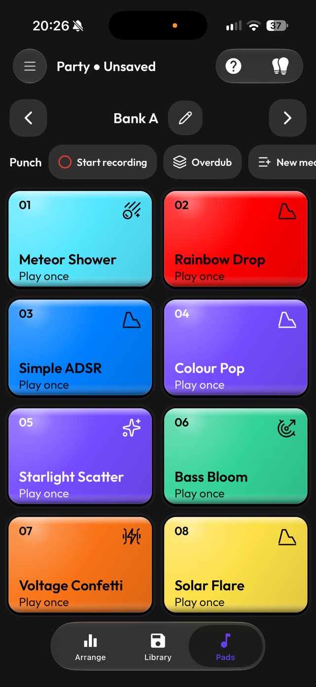 Sixteen live DJ pads