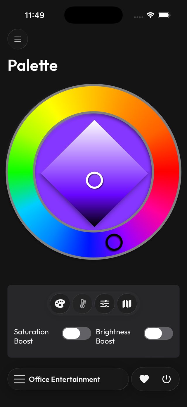 Palette colour wheel