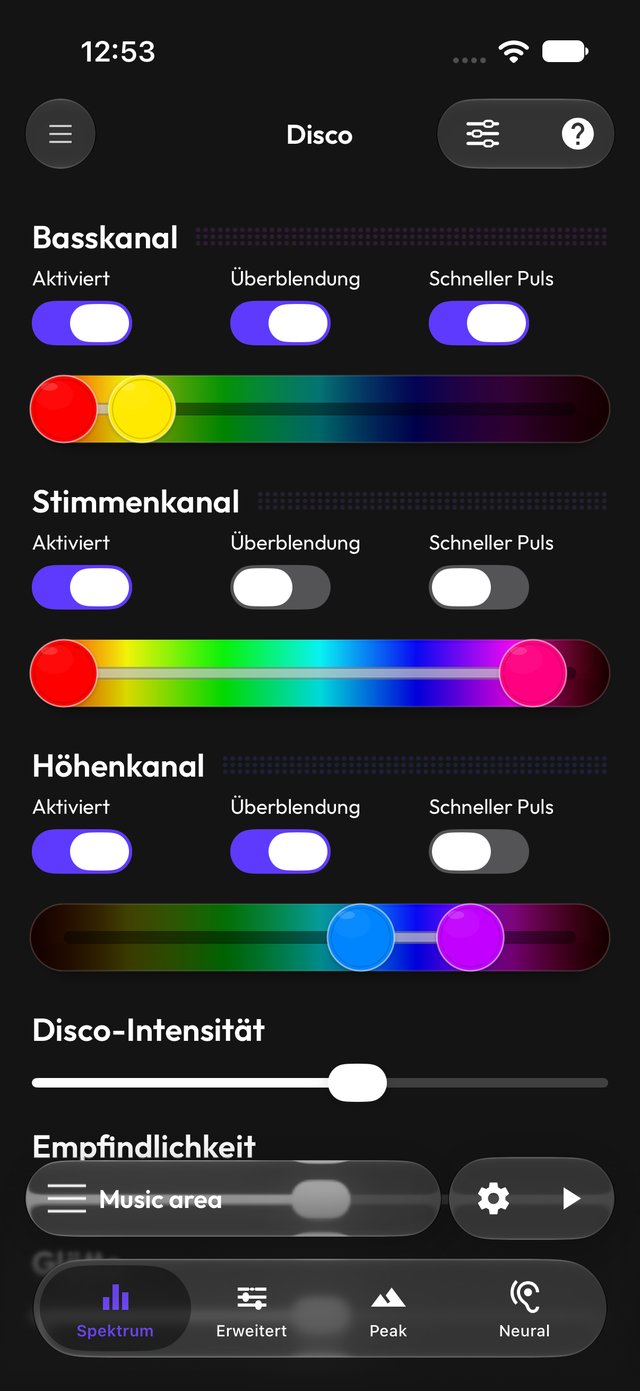Frequenzbänder von Advanced Disco
