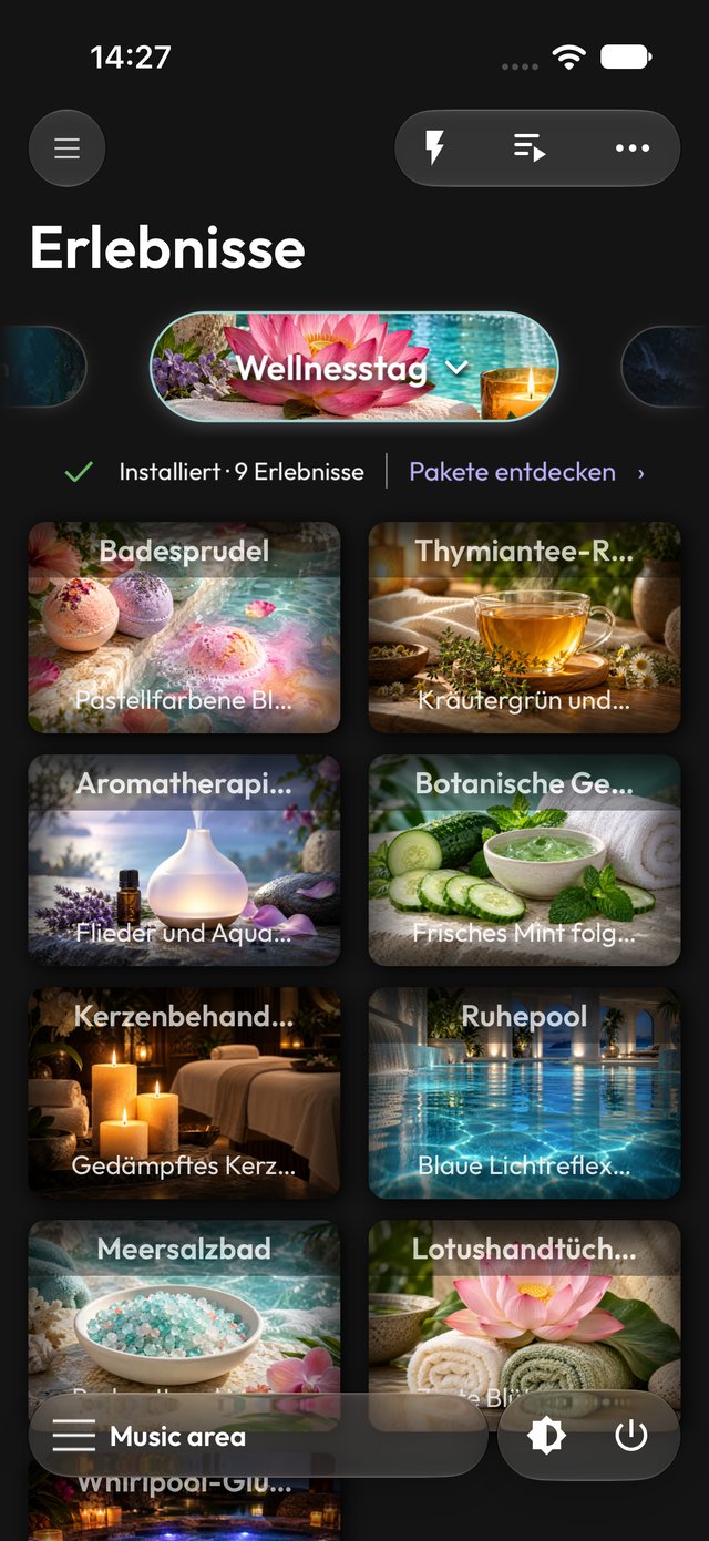 Erlebnispaket Wellnesstag im dunklen Modus