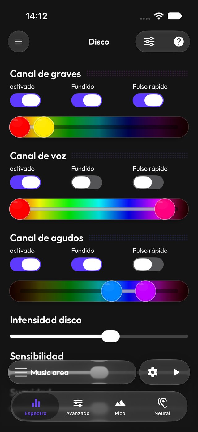 Bandas de frecuencia de Advanced Disco