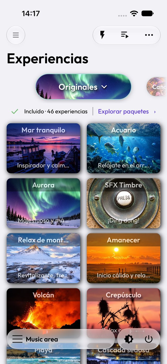Biblioteca de experiencias en modo claro