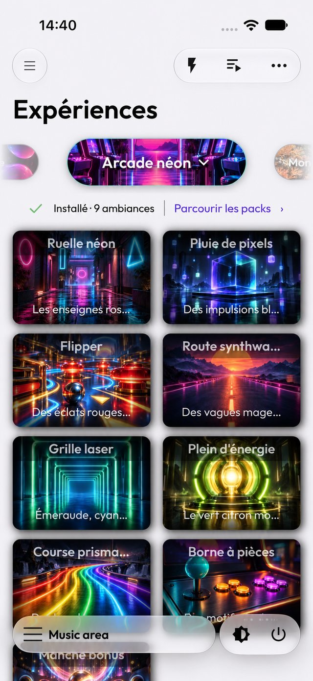 Pack Arcade néon dans l’app en mode clair