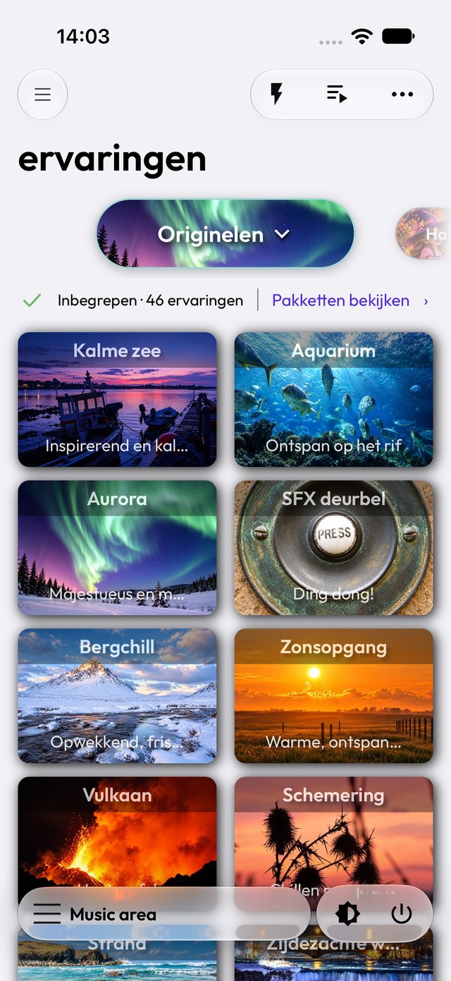 Ervaringenbibliotheek in lichte modus