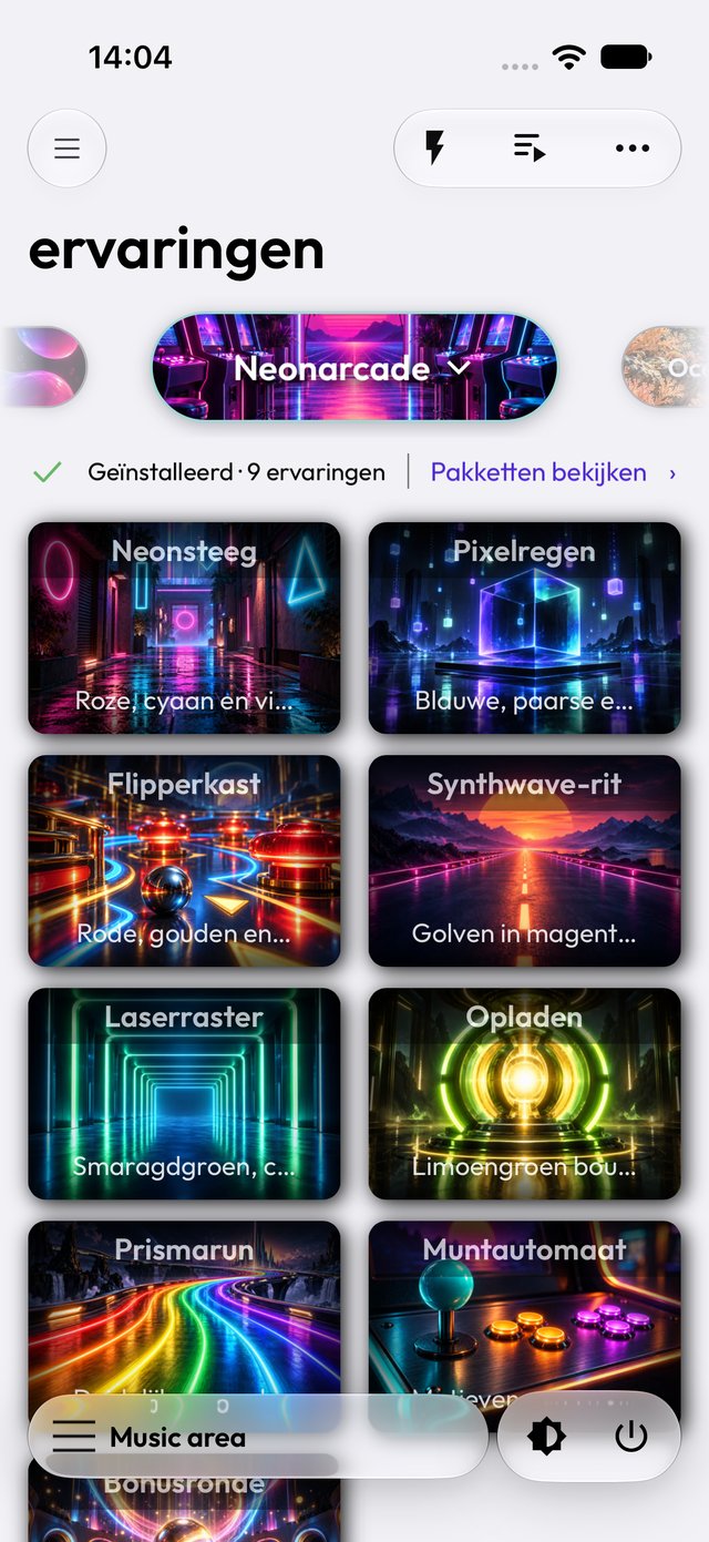 Neonarcade-pakket in de app in lichte modus